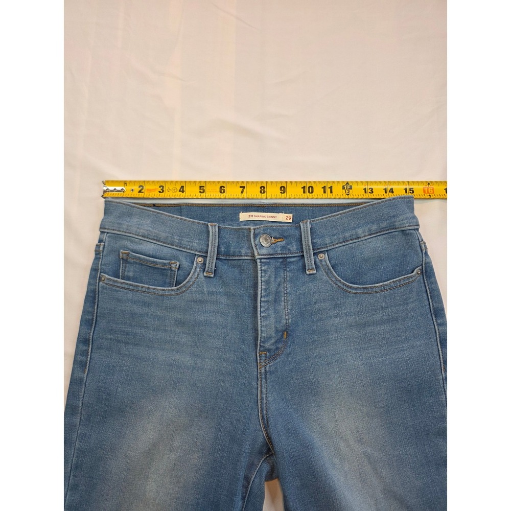 Levis 311 Shaping Skinny Jeans Womens 29 Medium Wash Blue Mid Rise - Picture 8 of 13